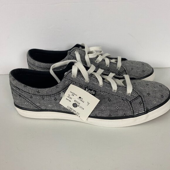 NWT Womens Keds Maven Chambray Diamond Shoes Sneakers Size 7.5 Black/Gray/White - Picture 2 of 13